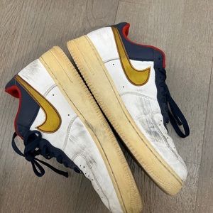 Nike AF1 Low White Olympics | Metallic Gold-Midnight Navy